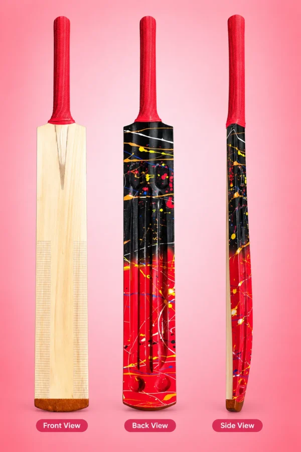 Three-View Cricket Bat Showcase Kashmir Willow Soft Tennis Cricket Bat – Wholesale Pack of 25 Piece