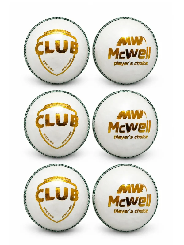 Clube white ball Hand-Stitched Leather Cricket Ball Pack of 12 ball